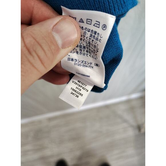 Men's Lands End 100% Supima Cotton Sweater Size 2xl Blue Preppy Church Office - Picture 5 of 8